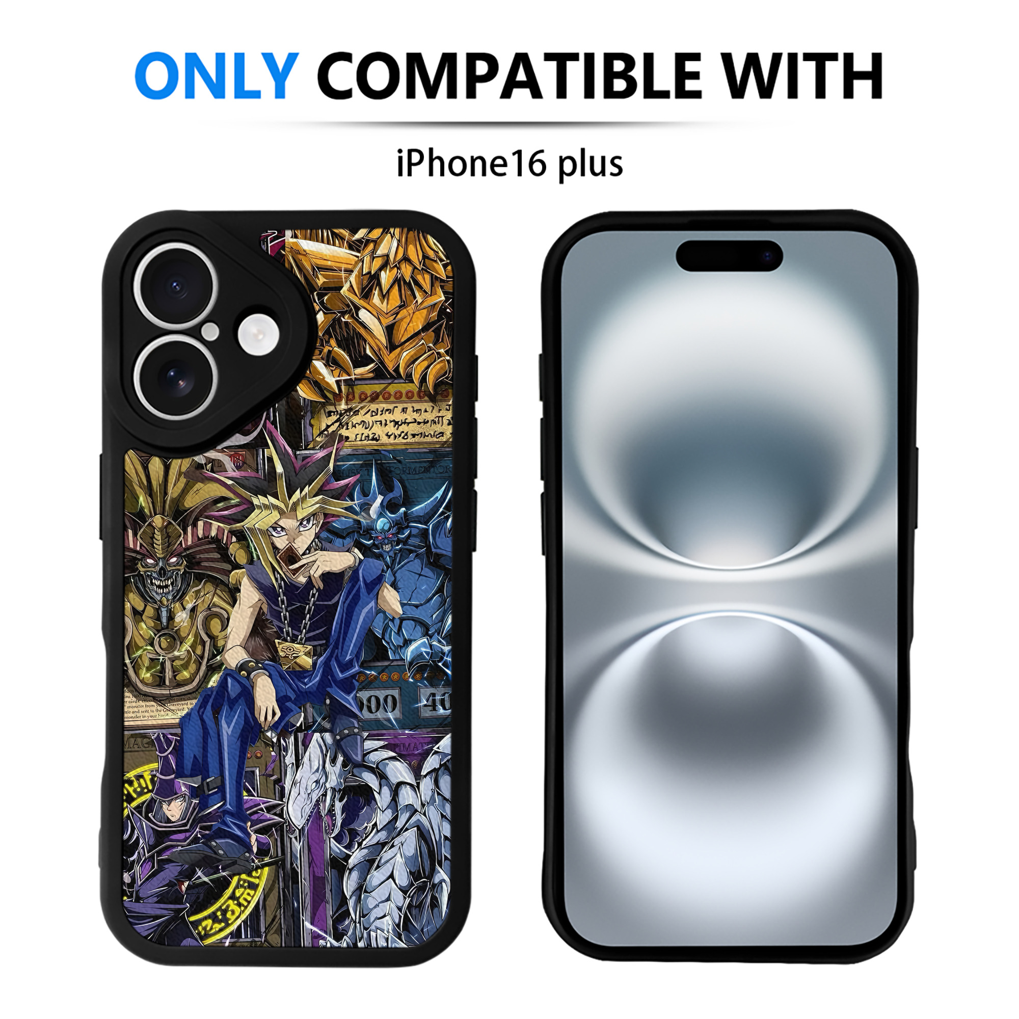 （画像用） 遊☆戯☆王 Yu-Gi-Oh! 【iPhone 16シリーズ対応】シリコンスマホケース（レザー調） 材質：シリコン